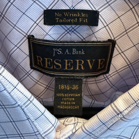 Jos. A. Bank Men’s Pink w/ checker Long Sleeve Dress Shirt Classic Fit 18.5 x 36 - Picture 5 of 5